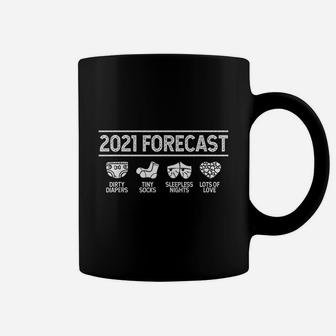 2021 Forecast New Mom Dad Expecting Baby Announcement Coffee Mug - Seseable