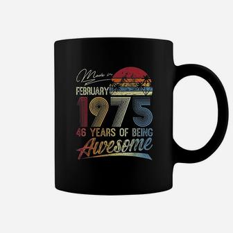 47th Birthday Gifts Vintage Retro February 1975 47 Years Old Coffee Mug - Seseable