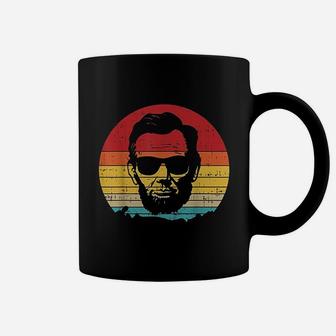 4th Of July For Men Retro Sunset Vintage Abe Abraham Lincoln Coffee Mug - Seseable