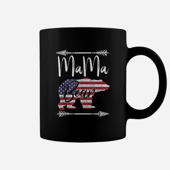 4th Of July Mama Bear American Flag Usa Coffee Mug - Seseable