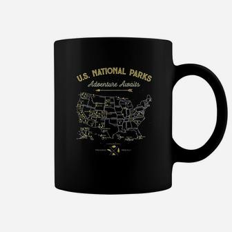 62 National Parks Map Gifts Us Park Vintage Camping Hiking Coffee Mug - Seseable