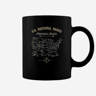 62 National Parks Map Gifts Us Park Vintage Camping Hiking Coffee Mug - Seseable
