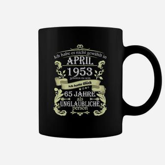 65. Geburtstags-Tassen April 1953, Personalisierte Jahrgangs-Edition - Seseable