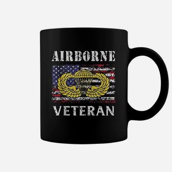 82nd Airborne Paratrooper Jump Wings Us Flag Army Veteran Coffee Mug - Seseable