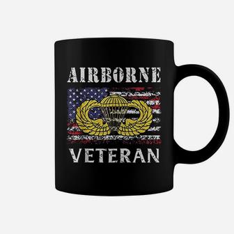 82nd Airborne Paratrooper Jump Wings Us Flag Army Veteran Coffee Mug - Seseable