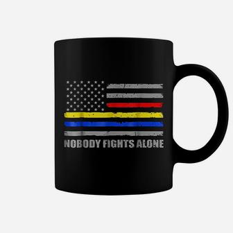 911 Dispatcher Nobody Fights Alone Dispatcher Support Coffee Mug - Seseable