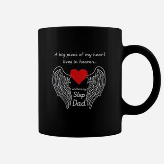 A Big Piece Of My Heart Lives In Heaven He Is My Step Dad Coffee Mug - Seseable