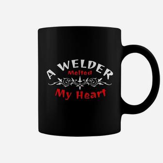 A Welder Melted My Heart Perfect Gift For Wife Girlfriend Coffee Mug - Seseable