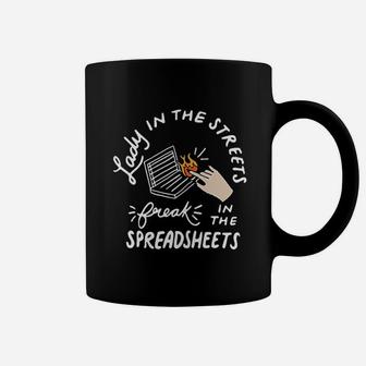 Accounting Lady In The Street Freak In The Spreadsheet Coffee Mug - Seseable