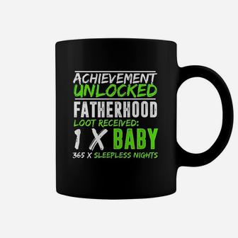 Achievement Unlocked Fatherhood First Time Dad Gamer Coffee Mug - Seseable