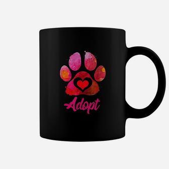 Adopt Love My Rescue Animal Lover Watercolor Art Coffee Mug - Seseable