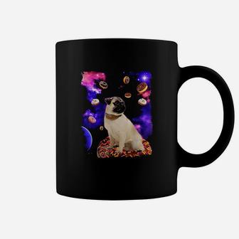 Adorable Pug In Space With Doughnuts Coffee Mug - Seseable