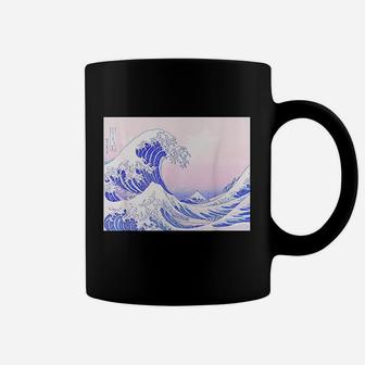 Aesthetic Pastel Pink Purple Great Wave Japanese Coffee Mug - Seseable