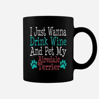 Airedale Terrier Dog Mom Dad Funny Wine Lover Gift Coffee Mug
