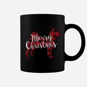 Akita Christmas Dog Mom Dad Pet Lover Plaid Gift Coffee Mug - Seseable