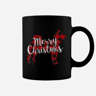 Akita Christmas Dog Mom Dad Pet Lover Plaid Gift Coffee Mug - Seseable