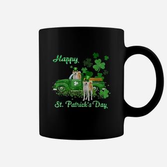 Akita Inu Riding Green Truck St Patricks Day Dog Lovers Gift Coffee Mug - Seseable