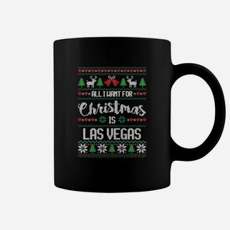 All I Want For Christmas Is Las Vegas Ugly Sweater Coffee Mug - Seseable