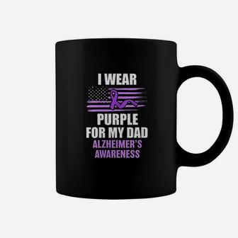 Alz I Wear Purple For My Dad Alzheimers Disease Walk Gift Coffee Mug - Seseable