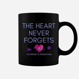 Alzheimers Awareness The Heart Never Forgets Support Coffee Mug - Seseable