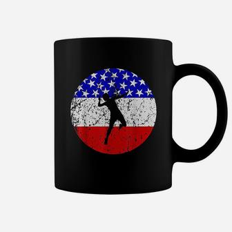 American Flag Badminton Vintage Retro Badminton Player Coffee Mug - Seseable
