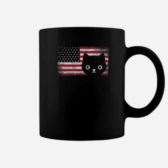 American Flag Cat Lover Meowica July 4th Usa Fur Mom Dad Premium Coffee Mug - Seseable