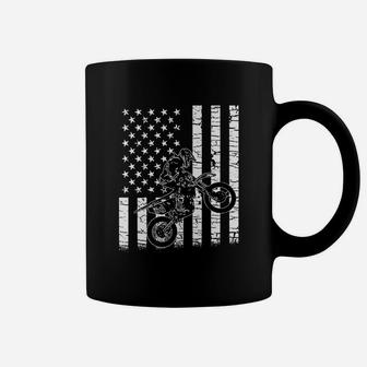 American Flag Graphic Motocross Dirt Bike T-shirt Coffee Mug - Seseable