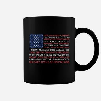 American Flag Military Oath Of Enlistment Coffee Mug - Seseable