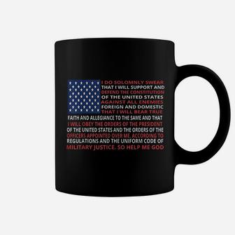 American Flag Military Oath Of Enlistment Print Dd214 Alumni Coffee Mug - Seseable