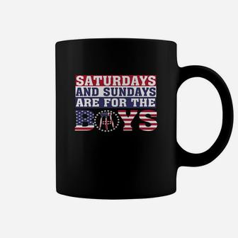 American Flag Saturdays And Sundays Are For The Boys Coffee Mug - Seseable