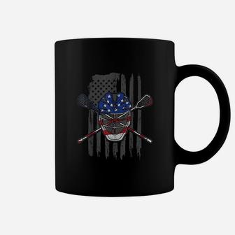 American Flag Us Lacrosse Player Gift Lacrosse Goalie Coffee Mug - Seseable