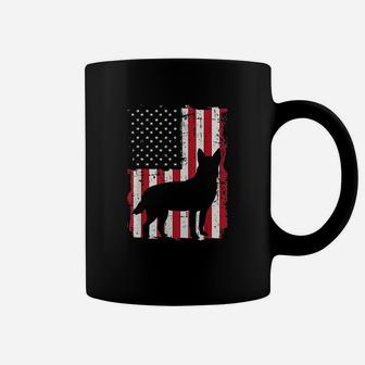 American Flag Usa Australian Cattle Dog Blue Red Heeler Gift Coffee Mug - Seseable