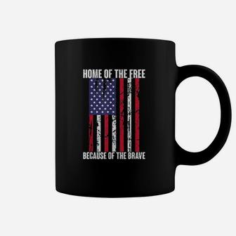 American Flag Veteran Home Of The Free Coffee Mug - Seseable