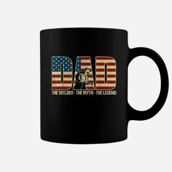 American Flag Welder Dad Myth Legend Fathers Day Shirt Coffee Mug - Seseable