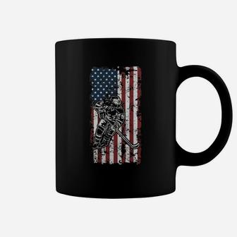 American Ice Hockey Player Usa Patriot Flag Coffee Mug - Seseable