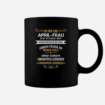 April-Geburtstags-Tassen für Damen, Schwarzes Tee mit Spruch - Seseable