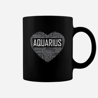 Aquarius Zodiac Traits Horoscope Astrology Sign Gift Heart Coffee Mug - Seseable
