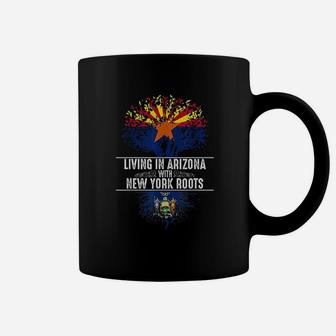 Arizona Home New York Roots State Tree Flag Love Gift Coffee Mug - Seseable
