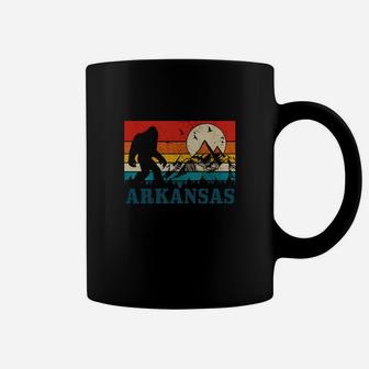 Arkansas Bigfoot Vintage Mountains Hiking Camping Coffee Mug - Seseable