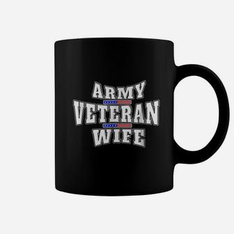 Army Veteran Proud Wife American Flag Pride Gift Coffee Mug - Seseable