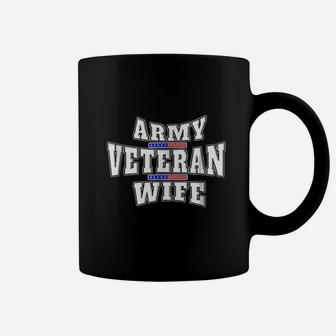 Army Veteran Proud Wife American Flag Pride Gift Coffee Mug - Seseable