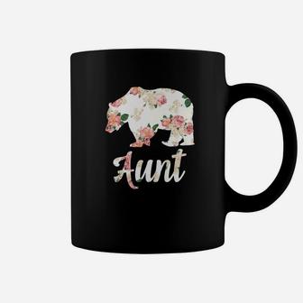 Aunt Bear Floral Family Christmas Matching Gift Coffee Mug - Seseable