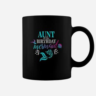 Aunt Of The Birthday Mermaid Matching Family Coffee Mug - Seseable