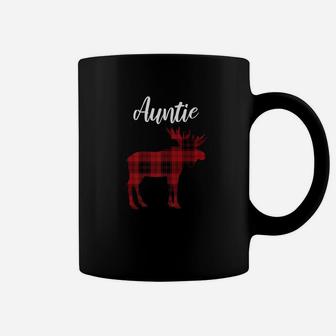 Auntie Plaid Moose Matching Family Christmas Pajamas Coffee Mug - Seseable