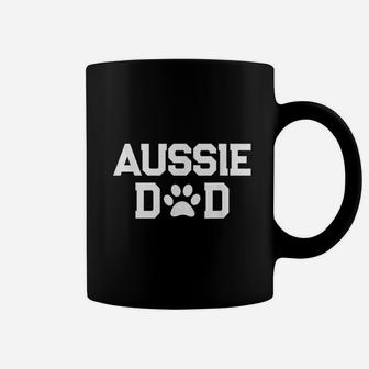 Aussie Dad Paw Print Australian Shepherd Dog Owner Gift Coffee Mug - Seseable