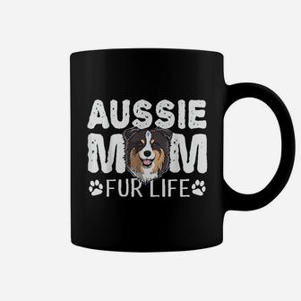 Aussie Mom Fur Life Funny Dog Australian Shepherd Coffee Mug - Seseable