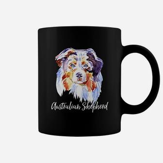 Australian Shepherd Gift Dog Face Art Coffee Mug - Seseable