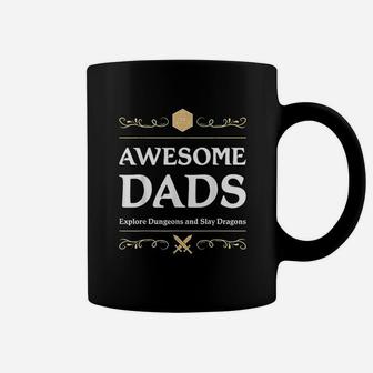 Awesome Dads Explore Dungeons D20 Tabletop Rpg Father Gamer Coffee Mug - Seseable