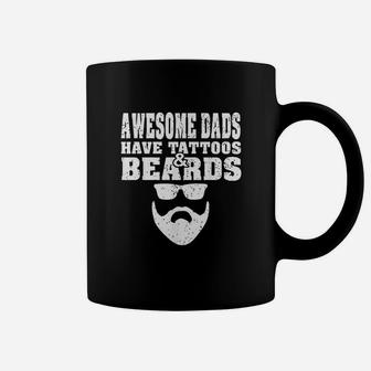 Awesome Dads Have Tattoos And Beards Vintage Coffee Mug - Seseable