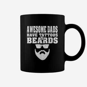 Awesome Dads Have Tattoos And Beards Vintage Fathers Day Coffee Mug - Seseable